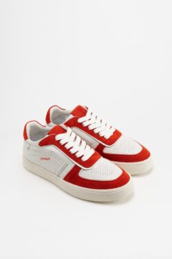 CPH264 leather mix white/red