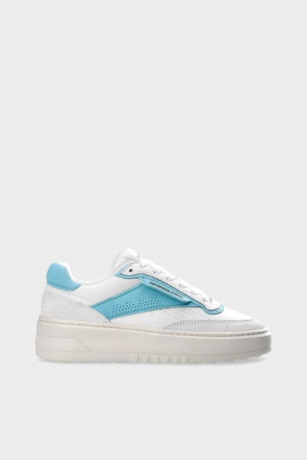 CPH89 leather mix white/turquoise
